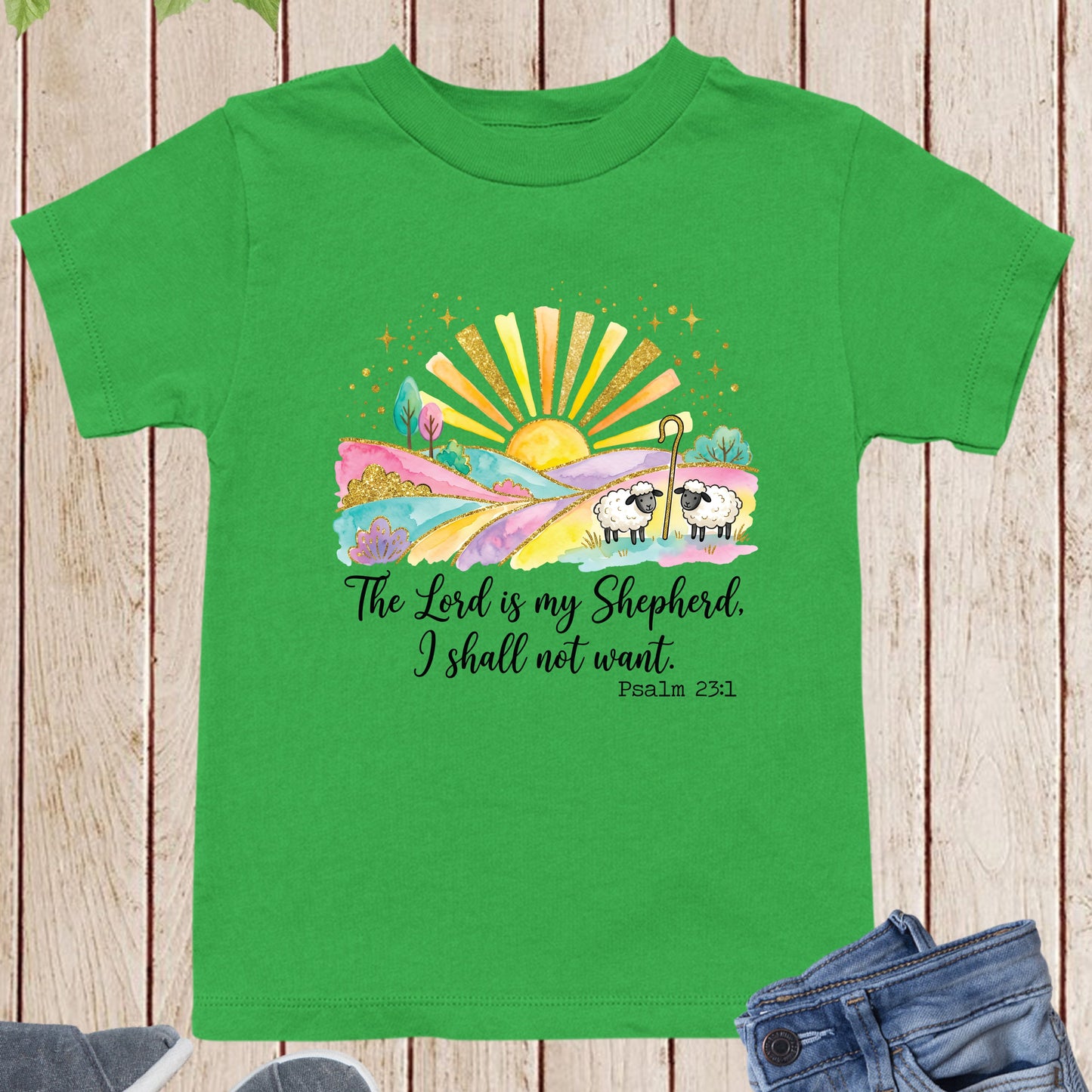 Christian Easter Children T Shirt The Lord is My Shepherd
