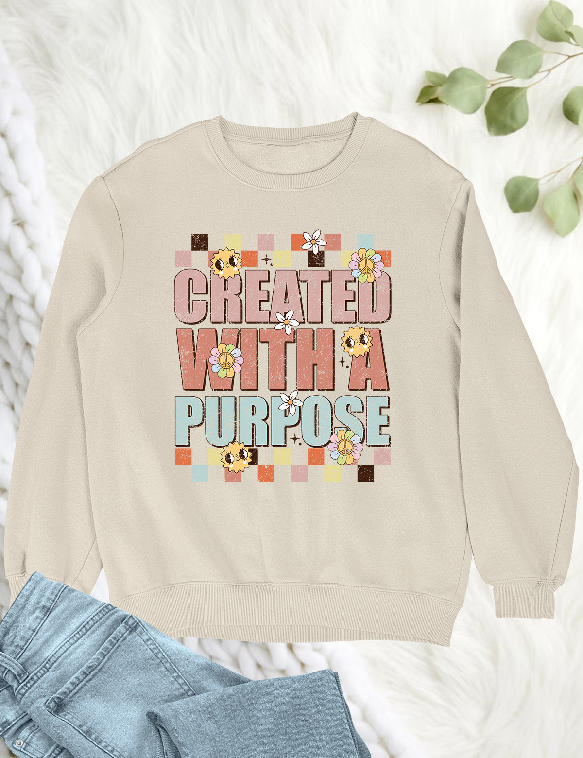 Created With a Purpose Trendy Christian Sweatshirts
