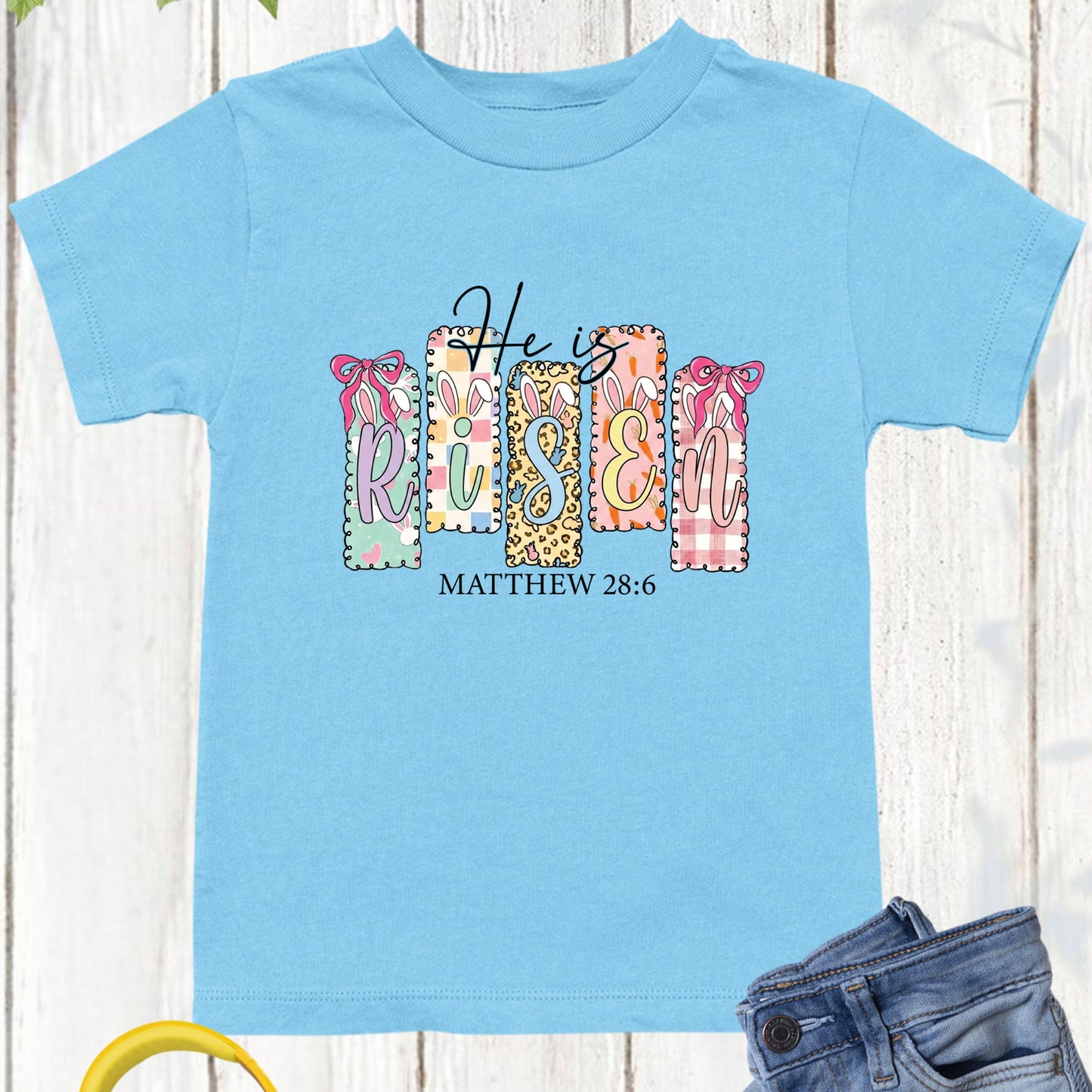 He is Risen Christian Easter Youth T Shirt