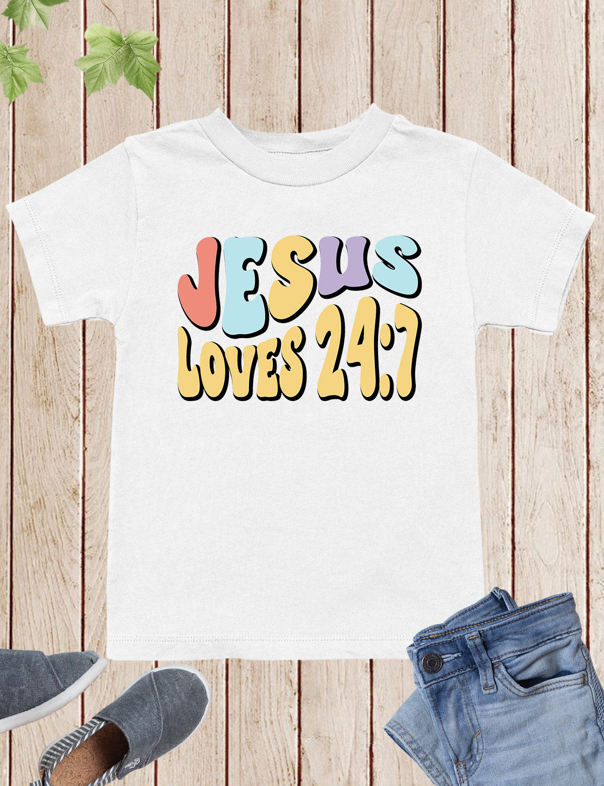 Jesus Loves 24:7 Faith Youth Shirt