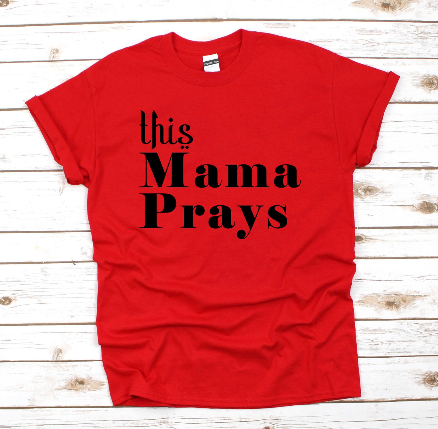 This Mama Prays Christian Inspirational Bible Verse Faith T Shirt