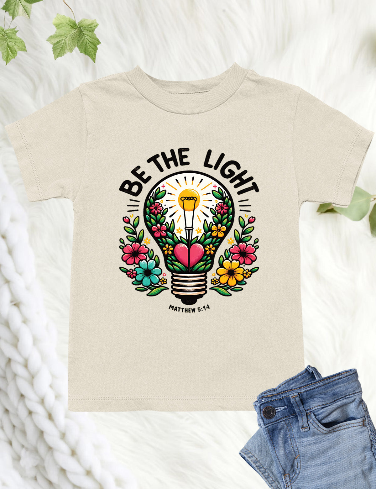 Be The Light Scripture Kids T Shirt Gift