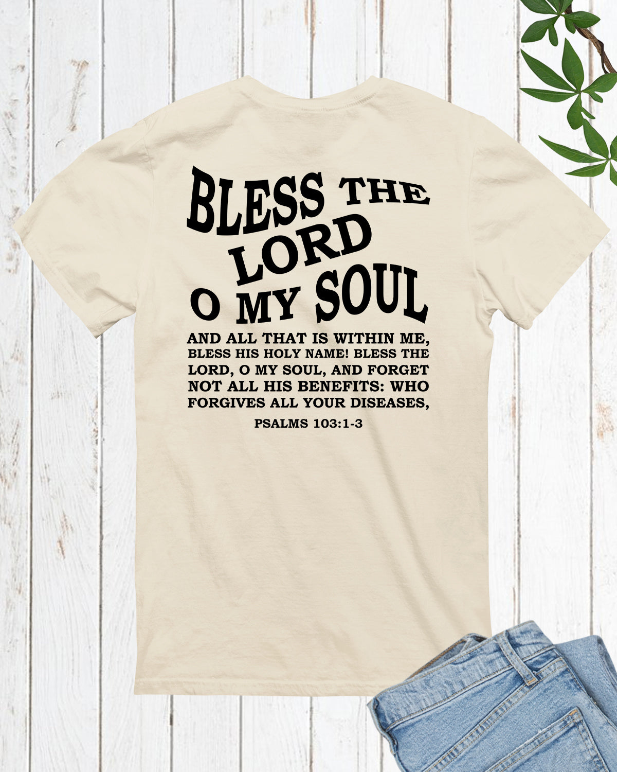 Bless the Lord Back Print Bible Verse T shirt