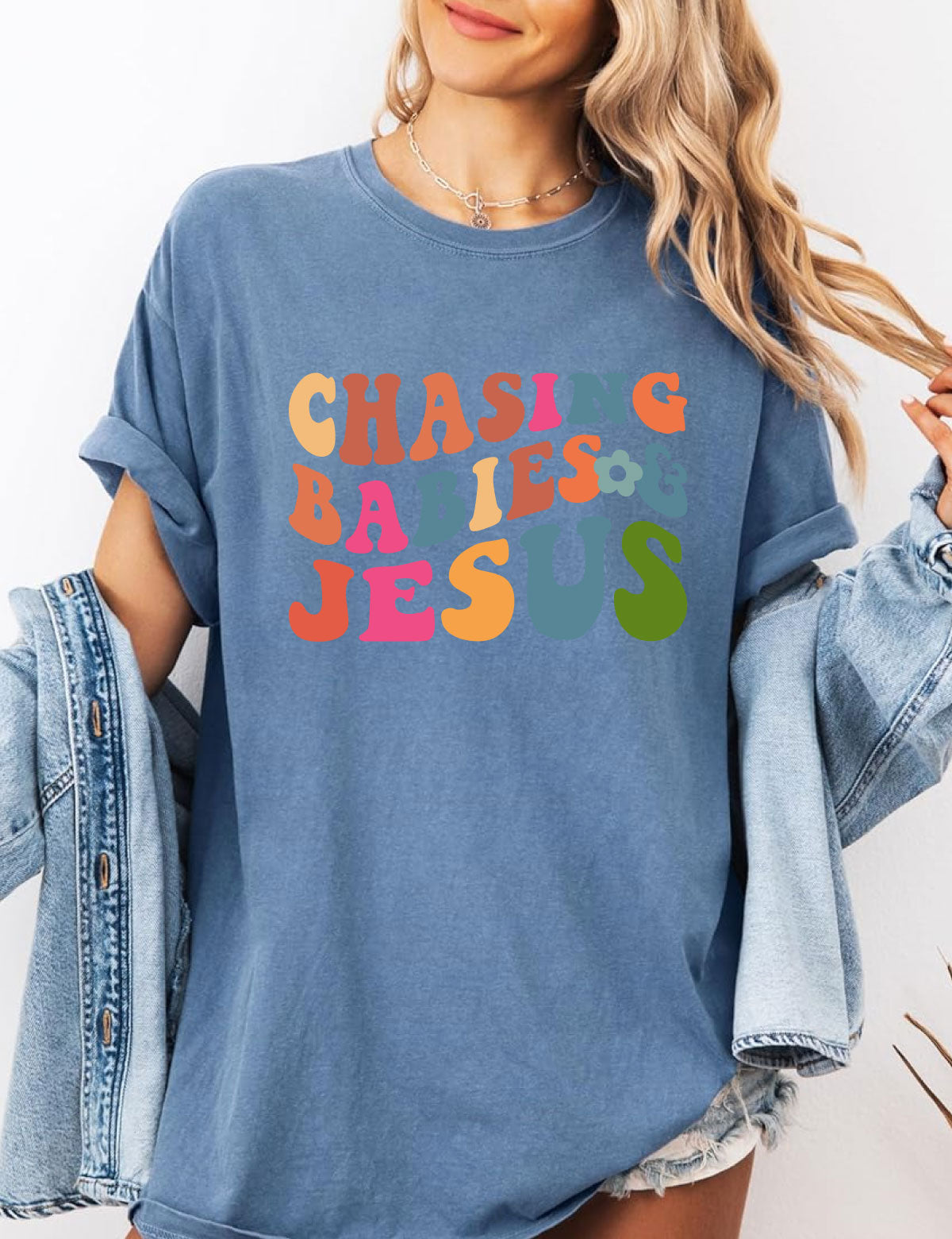 Chasing Babies and Jesus Funny Christian Mom Shirt
