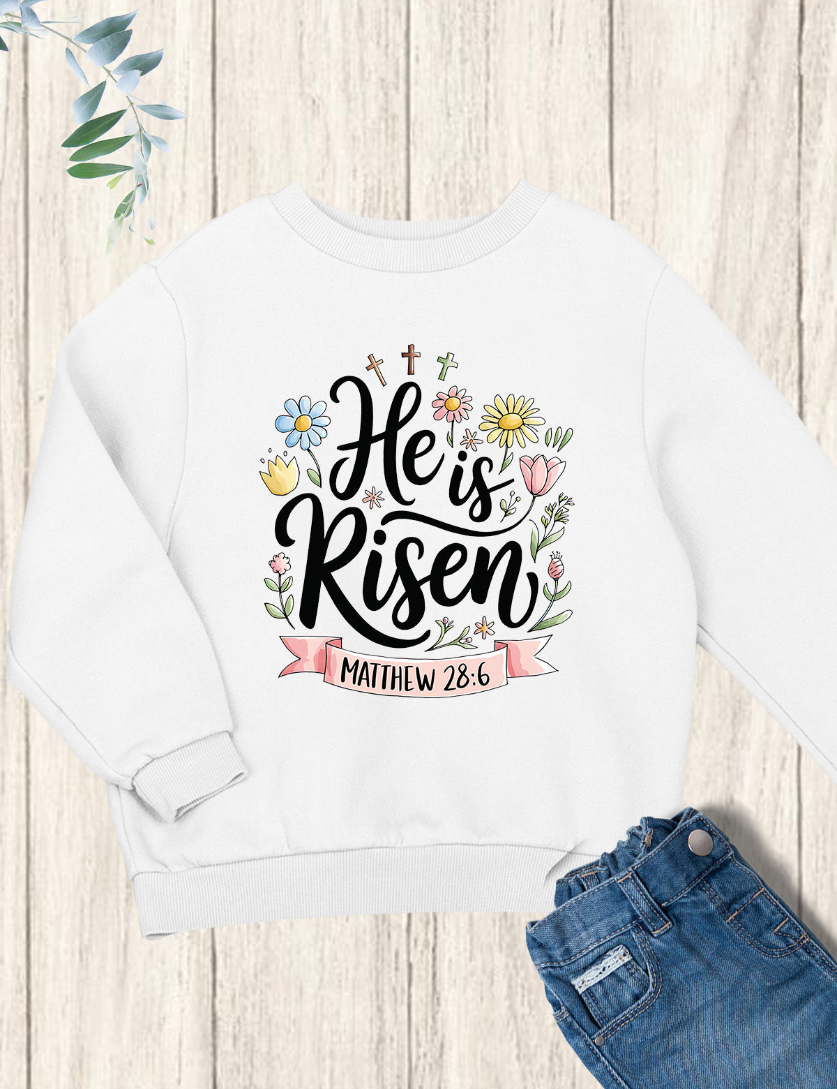 Childrens Easter Tee Shirts He is Risen