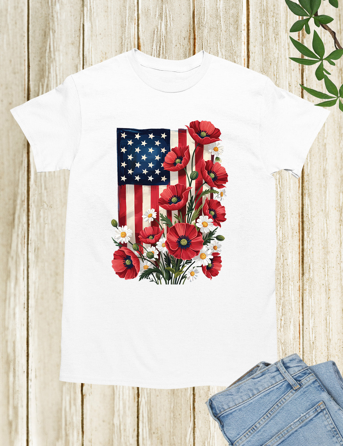 Floral American Flag Shirt