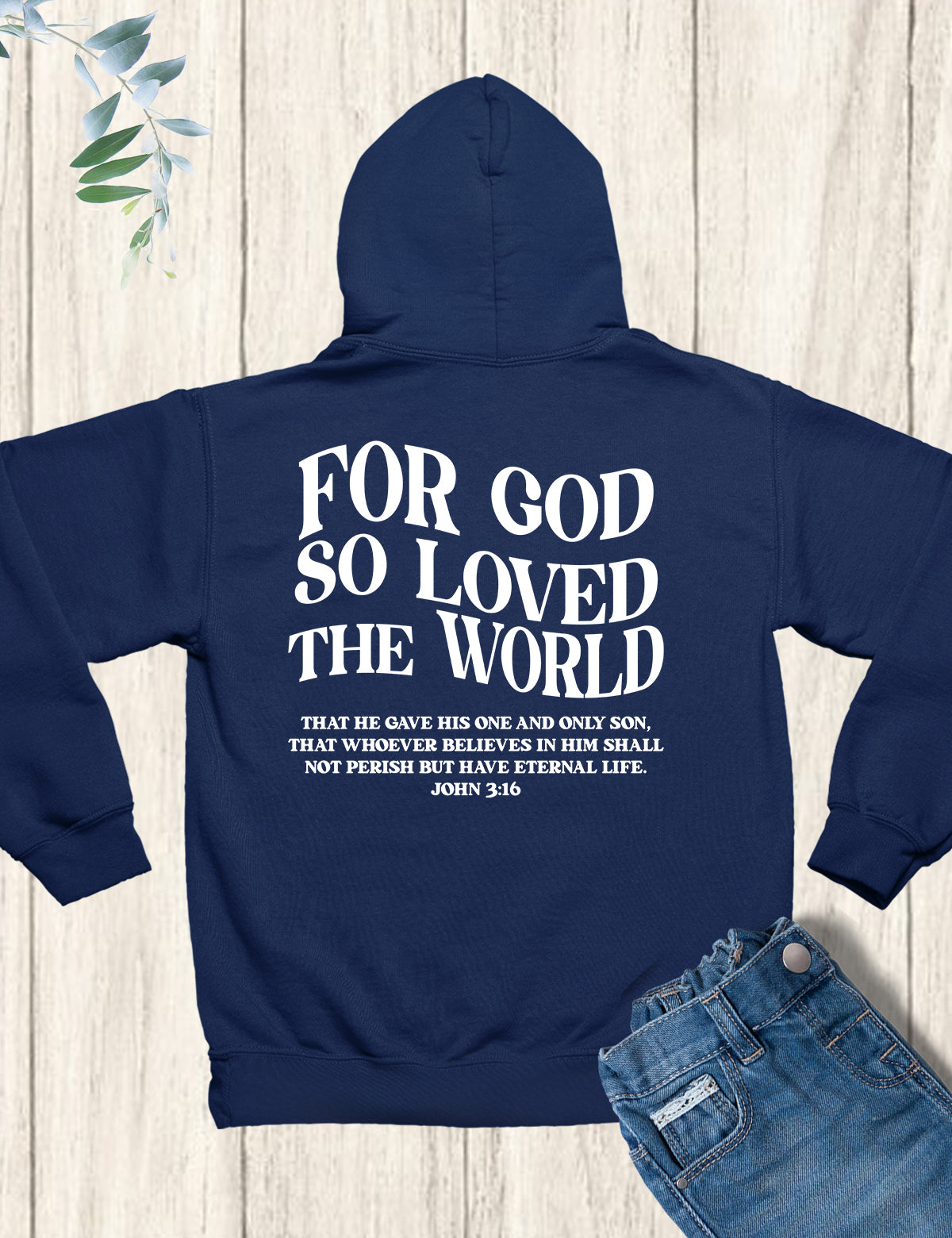 For God So Loved The World Retro Hoodie Back Print