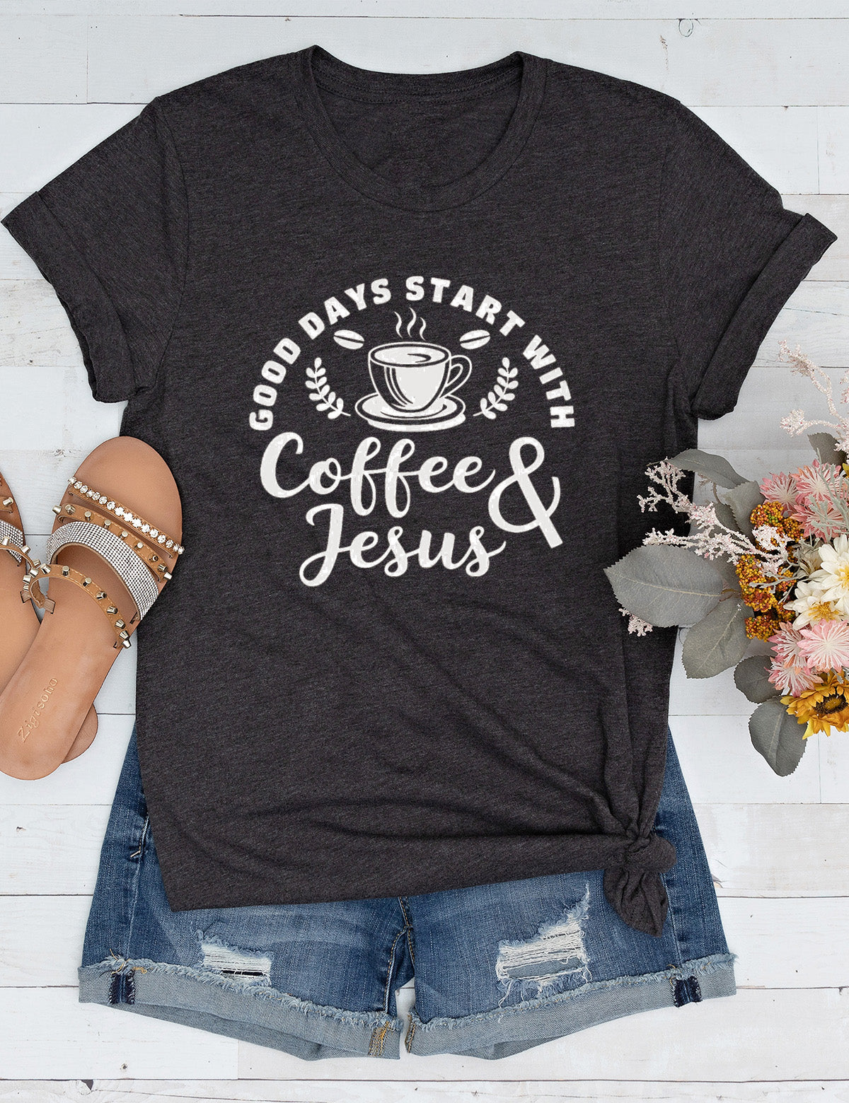 Good Days Start With Coffee & Jesus Long Sleeve Shirts