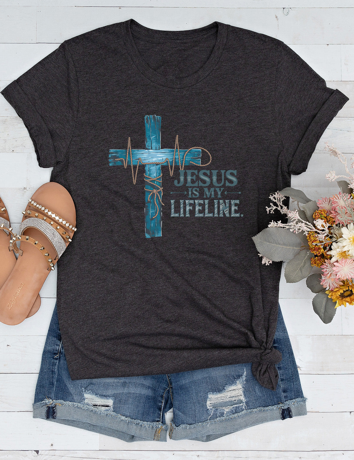 Jesus is My Lifeline Christian Long Sleeve T Shirts