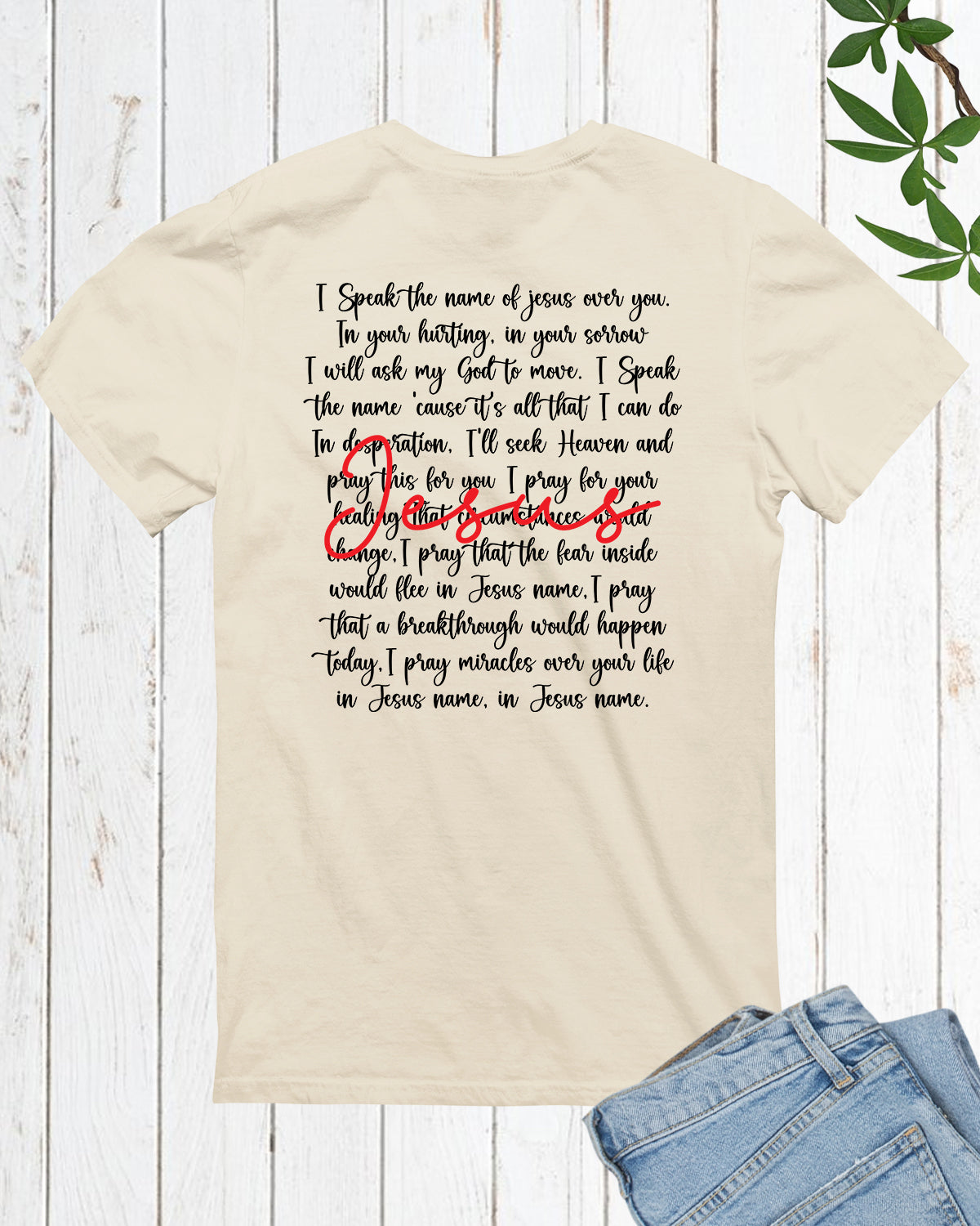 I Speak The Name Of Jesus Song Lyrics T Shirt Back Print