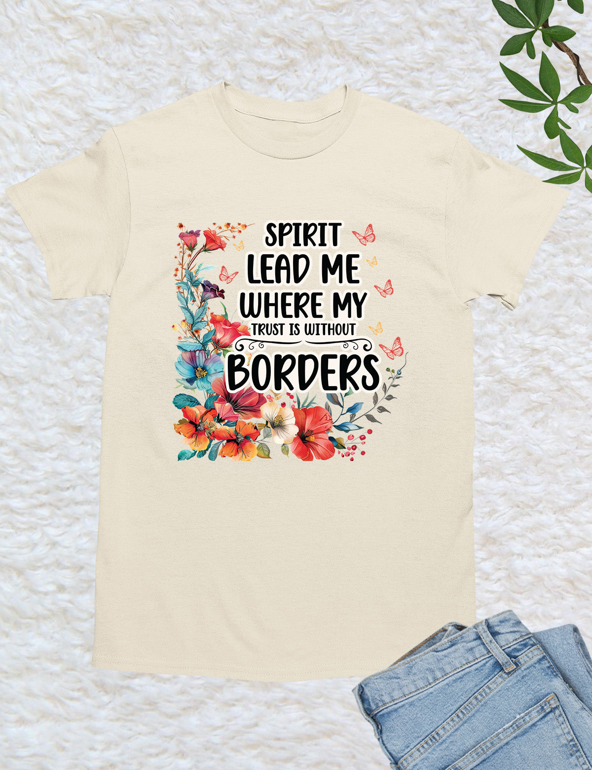 Spirit Lead Me Christian Slogan T Shirt