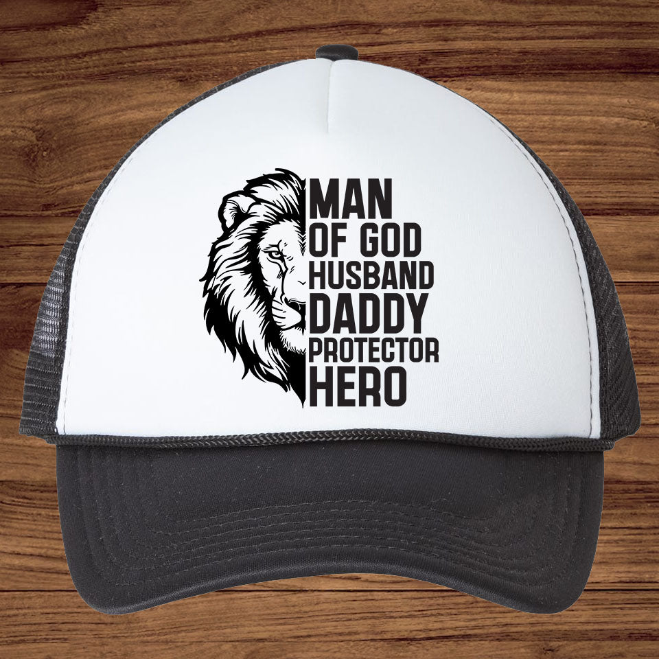 Man of God Christian Dad Trucker Hat