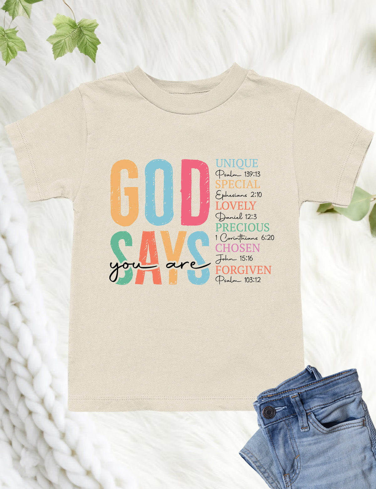 God Says You Are Boho Christian Kids T Shirt