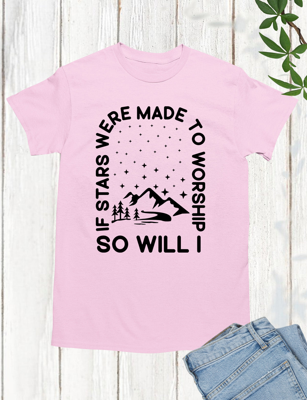 If Stars Were Made to Worship So Will I Retro Christian Tshirt