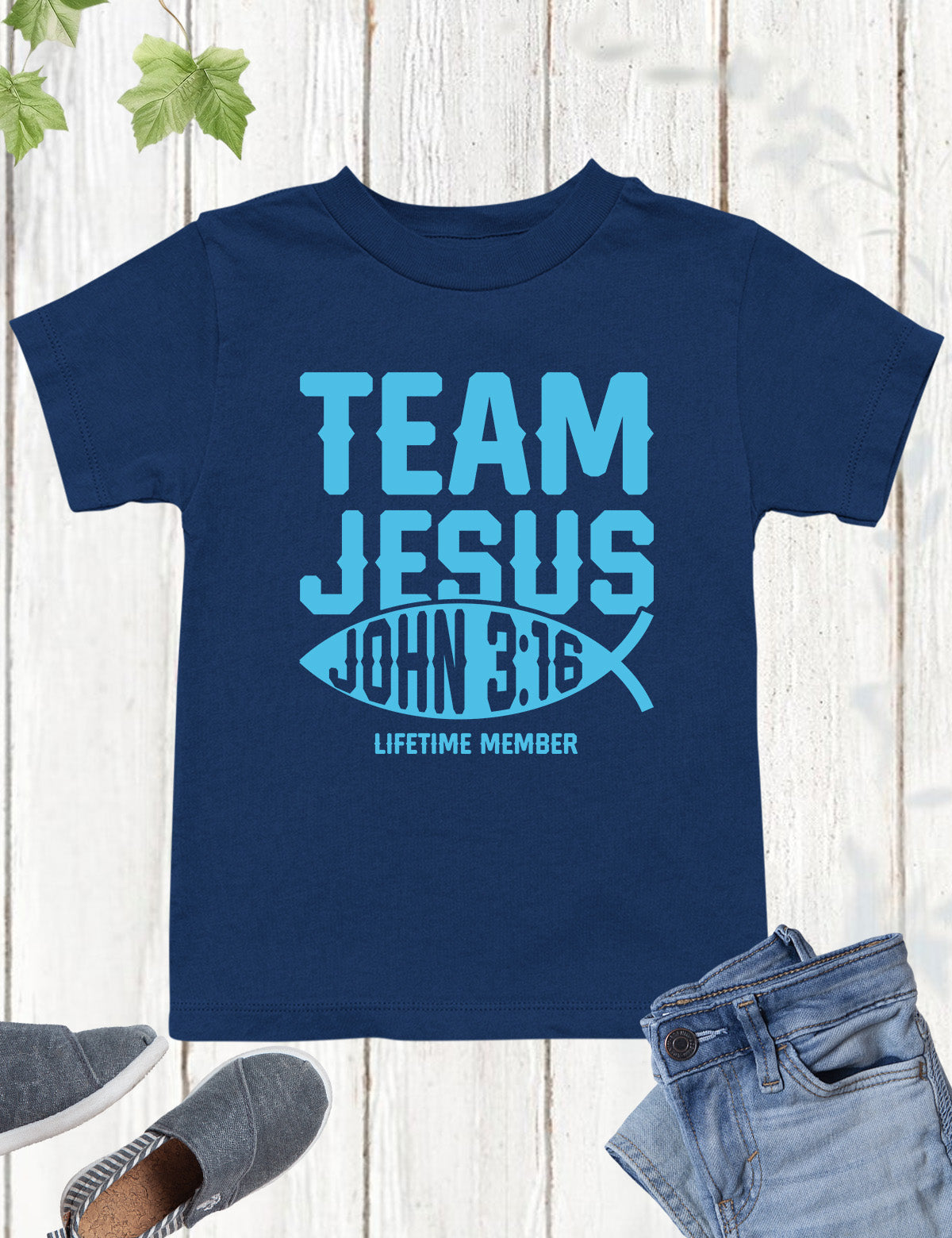 Team Jesus John 3:16 Lifetime Member Born Again Kids Shirts