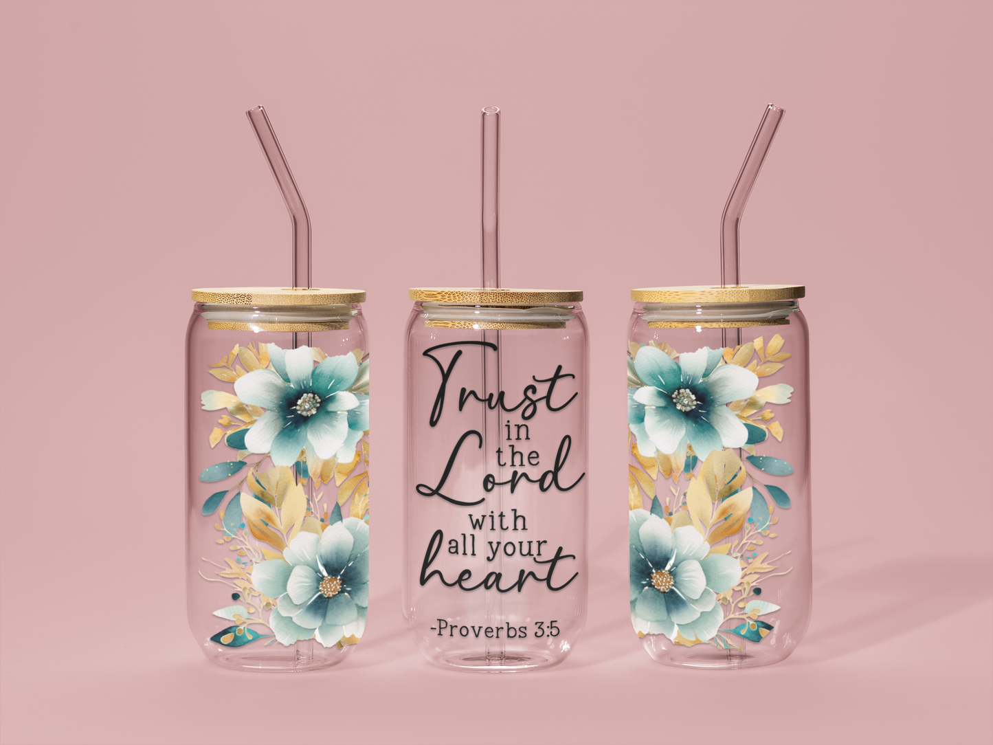 Trust in The Lord Libbey Glass Tumbler