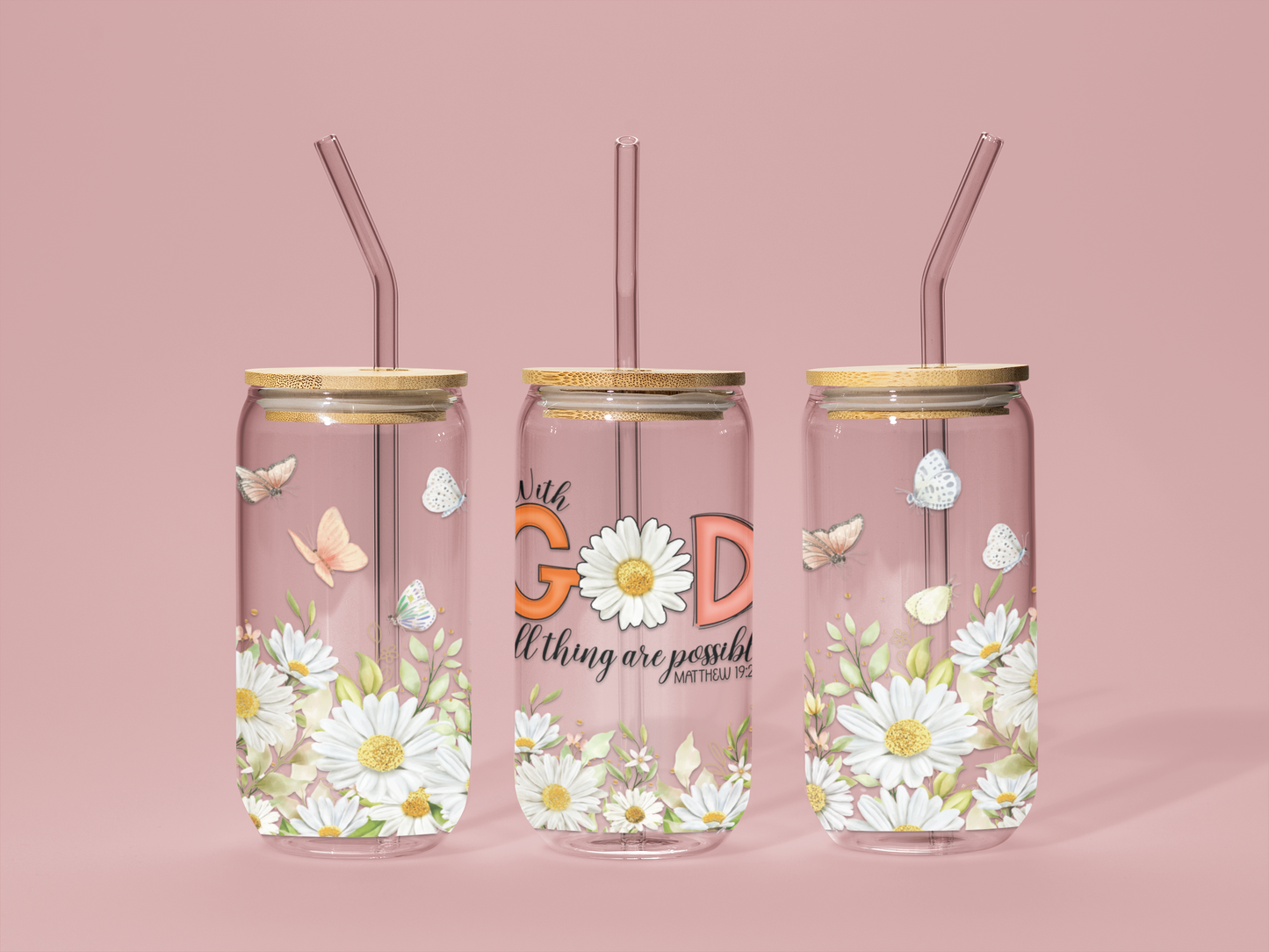 With God All Things are Possible Glass Tumbler