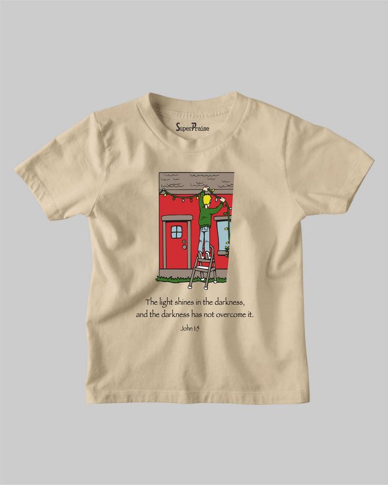 Let Your Light Shine John 1:5 Bible Verse Christian Kids T shirt