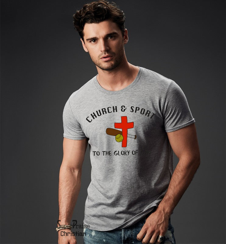 Church & Sport To The Glory of God Christian T Shirt - SuperPraiseChristian