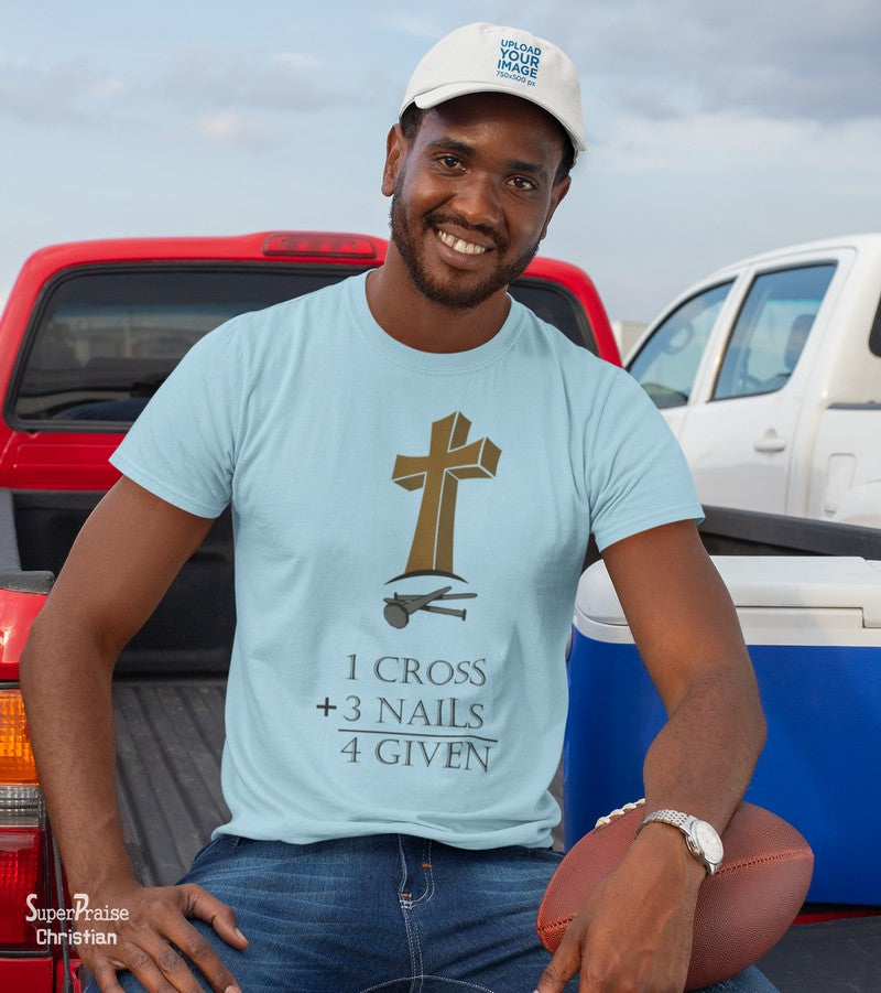 Cross nails Forgiven Bible Verse Faith Christian T Shirt