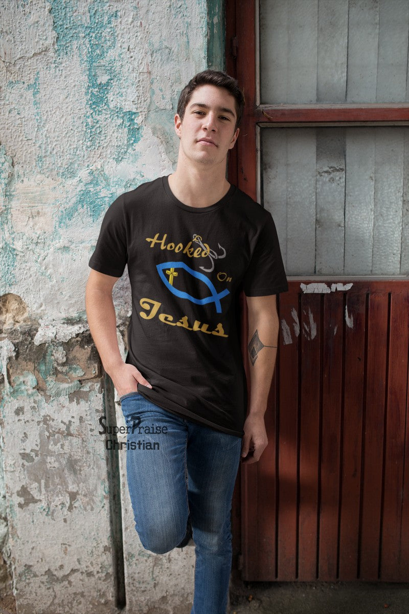 Hooked On Jesus Christ Christian T Shirt - Super Praise Christian