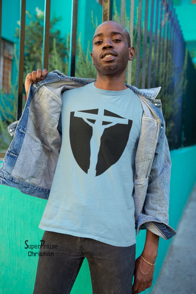 Jesus Shield Badge Christian T-shirt - SuperPraiseChristian