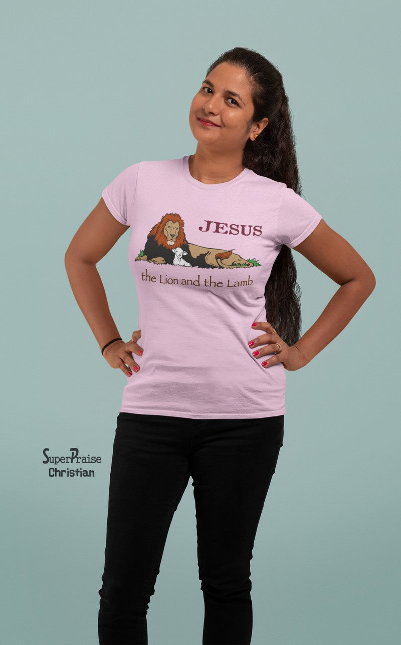 Christian Women T Shirt The Lion And Lamb