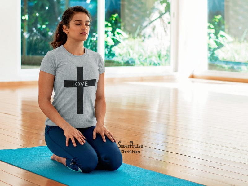 Christian Ladies T Shirt Love Cross Jesus