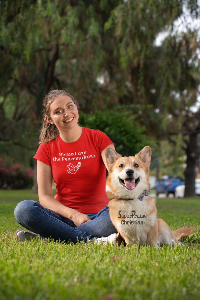 Christian Women T shirt Peacemakers Christian Symbol Ladies tee