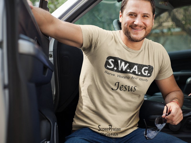 Serve Worship Slogan Christian T Shirt - Super Praise Christian