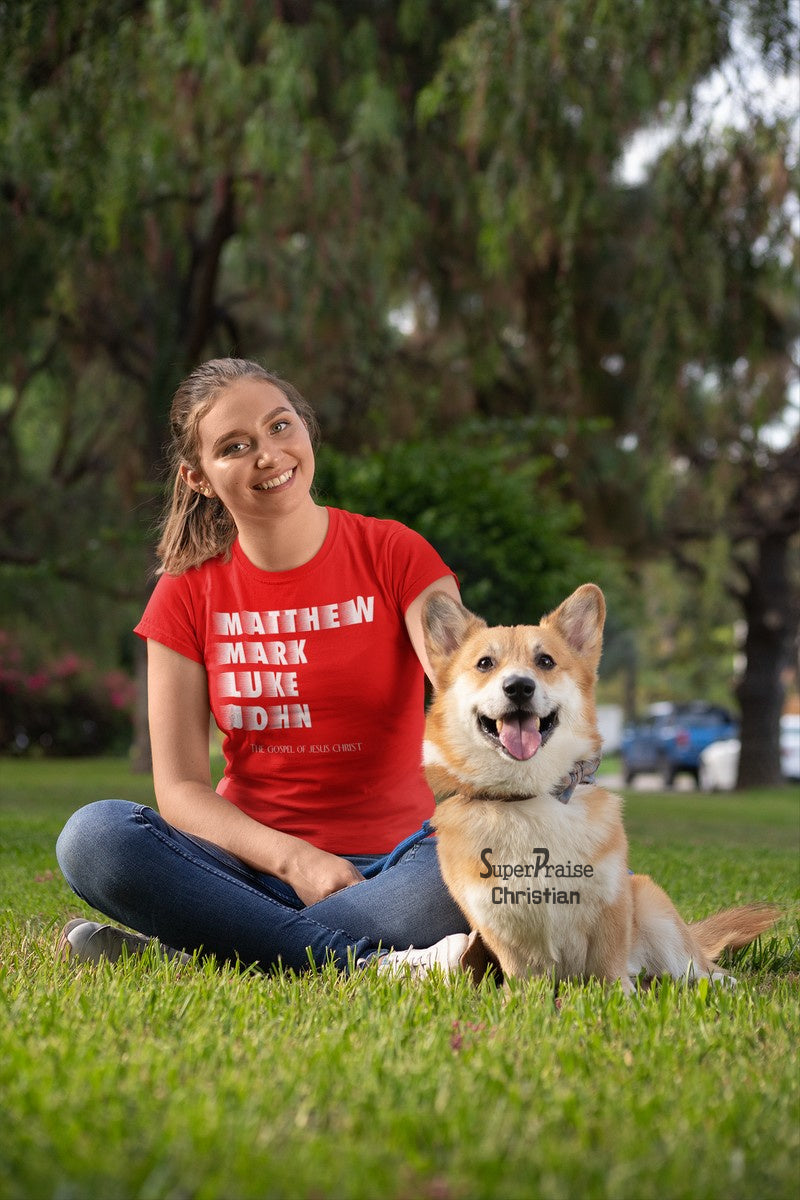 Christian Women T shirt Matthew Mark Luke John Gospel