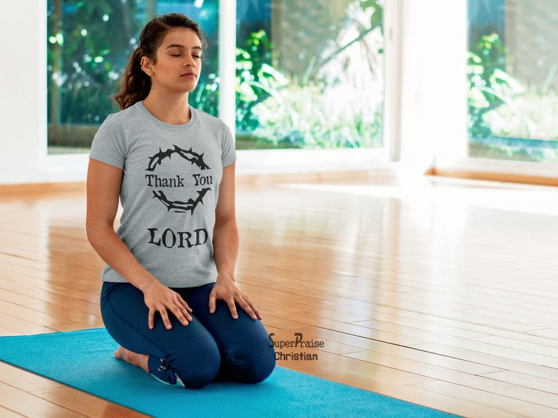 Christian Women T Shirt Thank You Lord Cross Tee