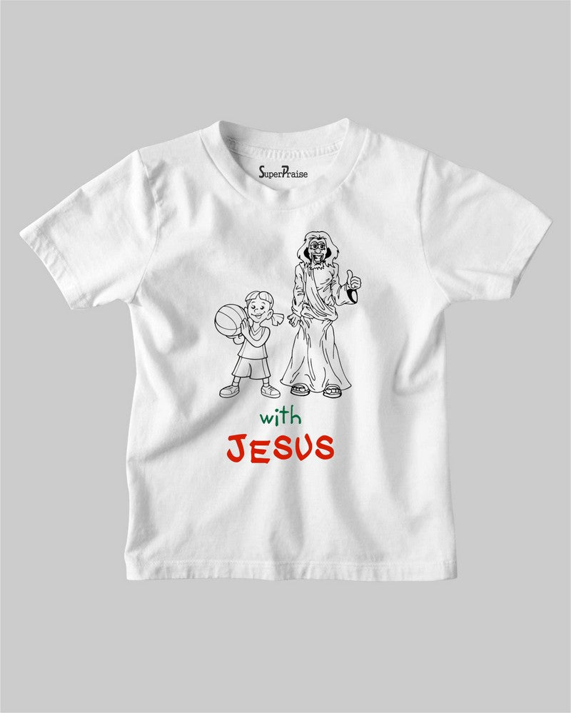 With Jesus Christian Jesus Christ Church Kids T Shirt
