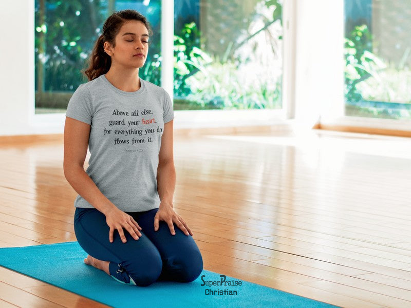 Christian Women T Shirt Guard Your Heart Gospel Faith Jesus Holy Ladies tee