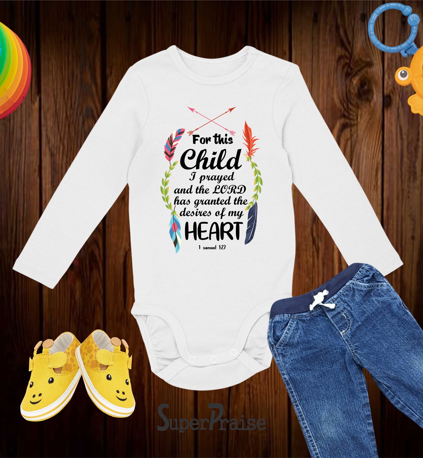 For This Child I Prayed And The Lord Has Granted the Desires Of My Heart Baby Bodysuit