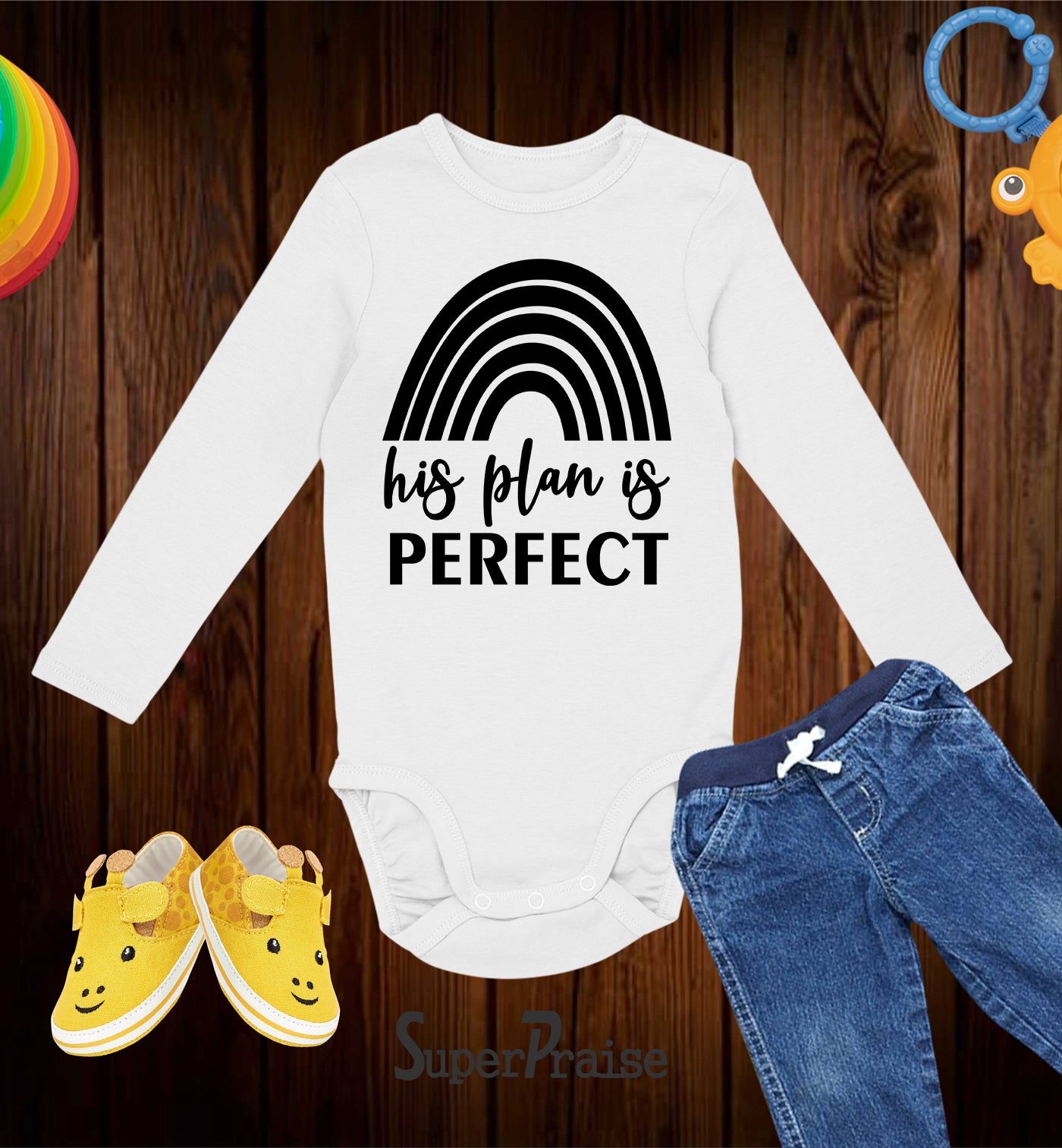 His Plan Is Perfect Rainbow Baby Bodysuit