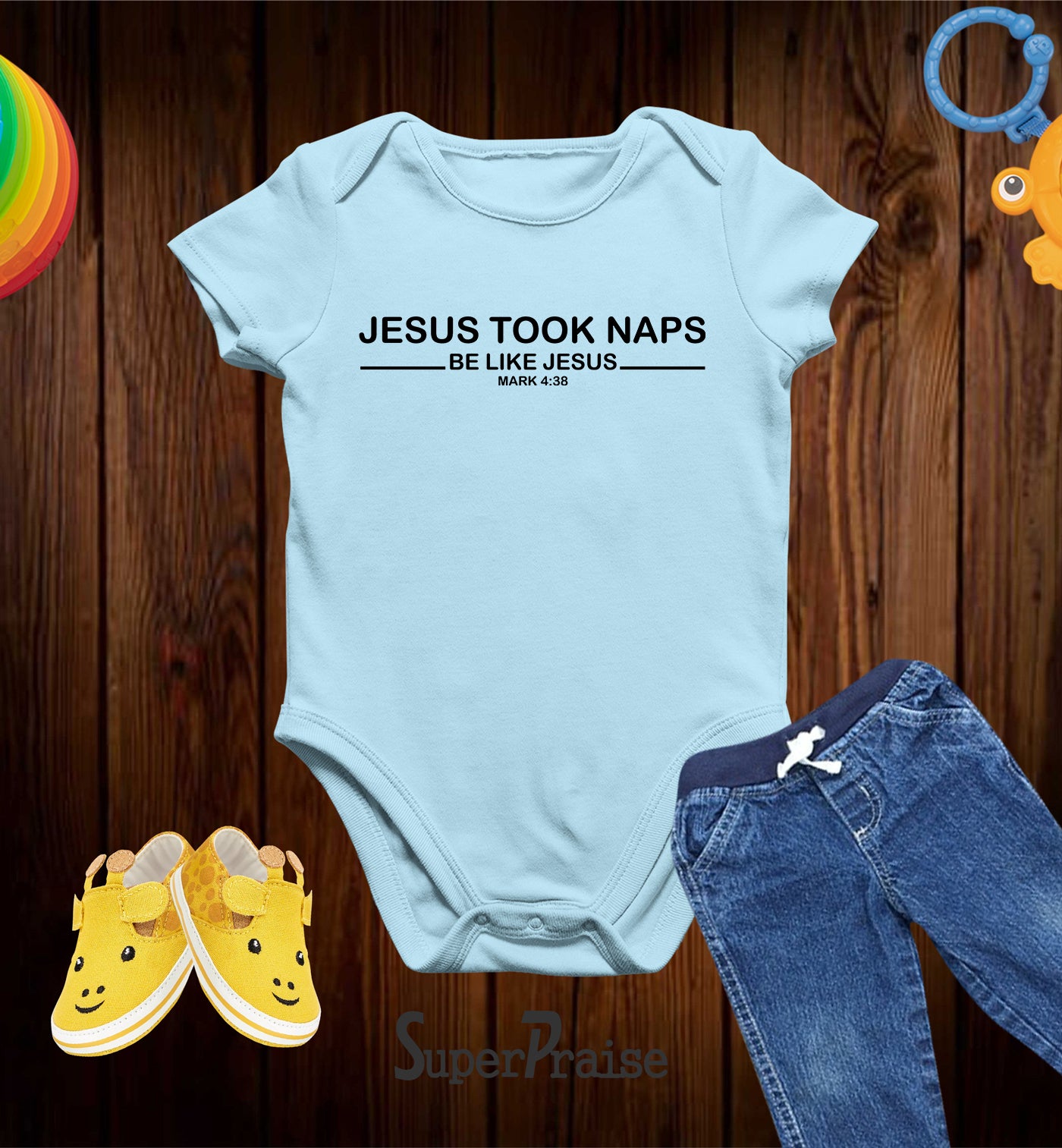 Jesus Takes Naps Be Like Jesus Mark 4:38 Baby Bodysuit