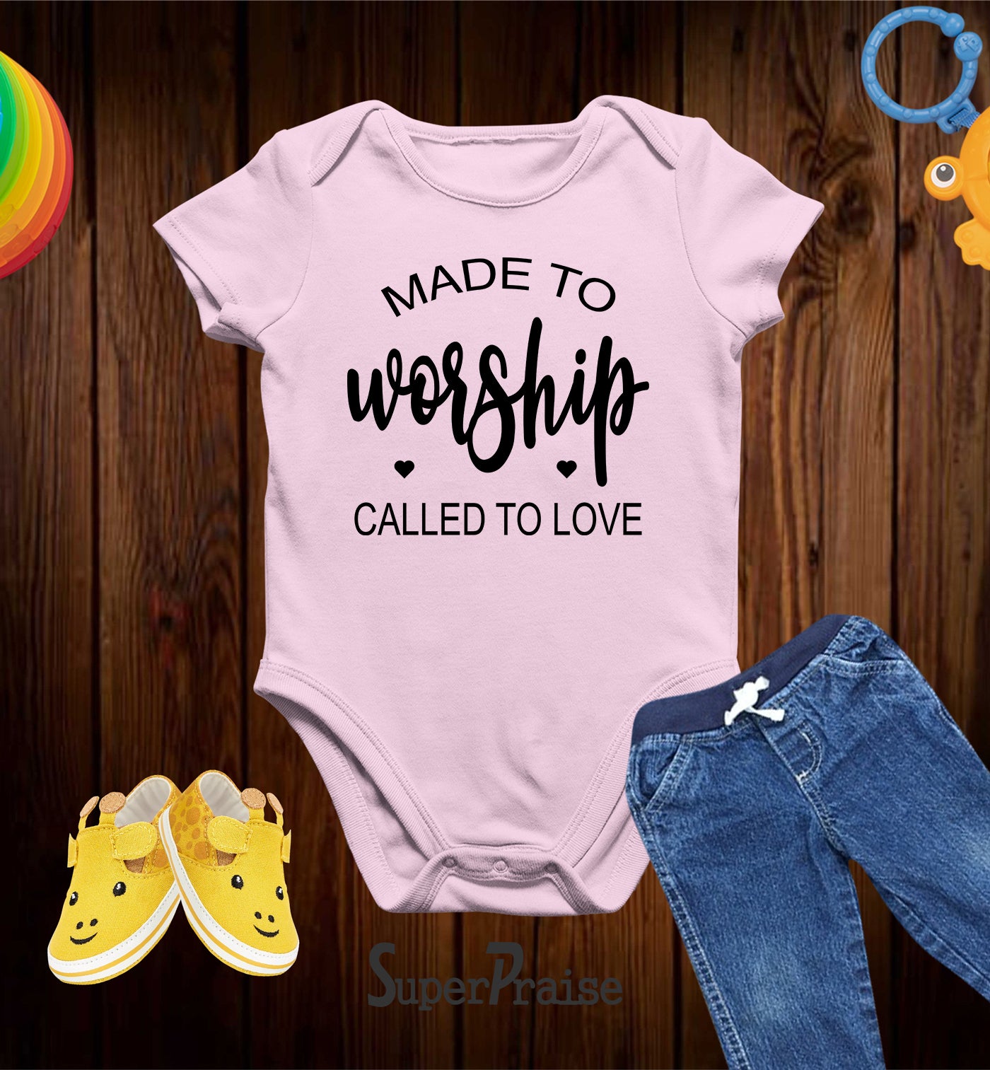 Made To Worship Called To Love Christian Baby Bodysuit