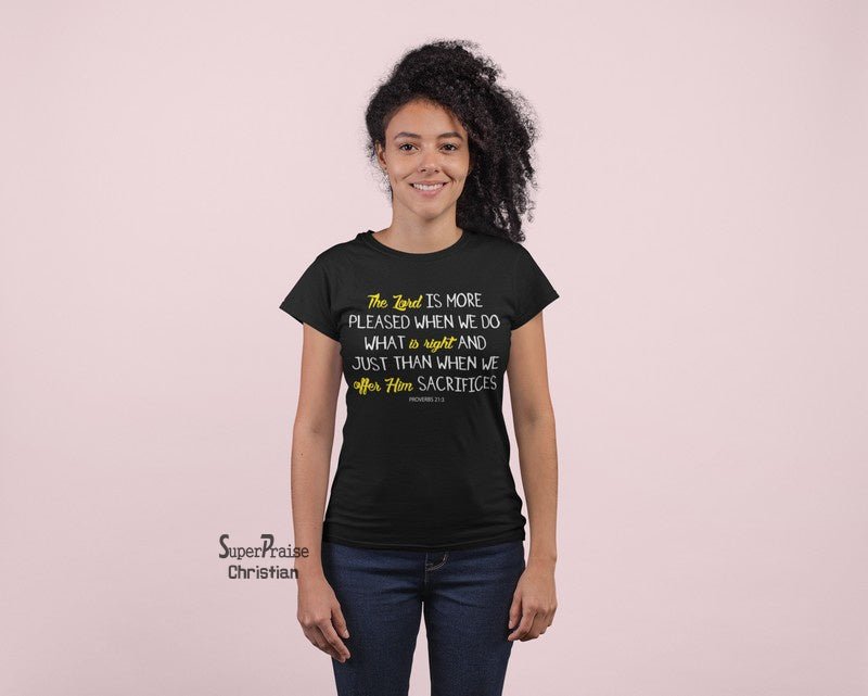 Christian Women T shirt Offer Him Bible Proverbs Spirituality Praise Prayer