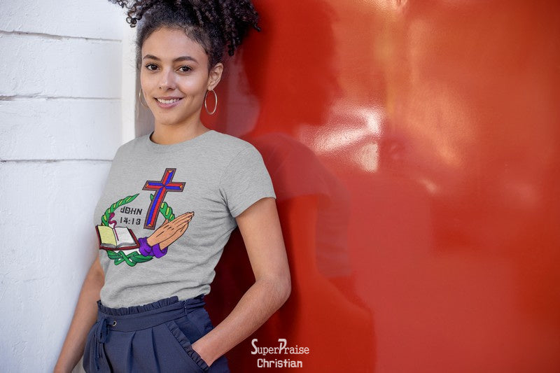 Christian Women T Shirt Pray And Believe In Him