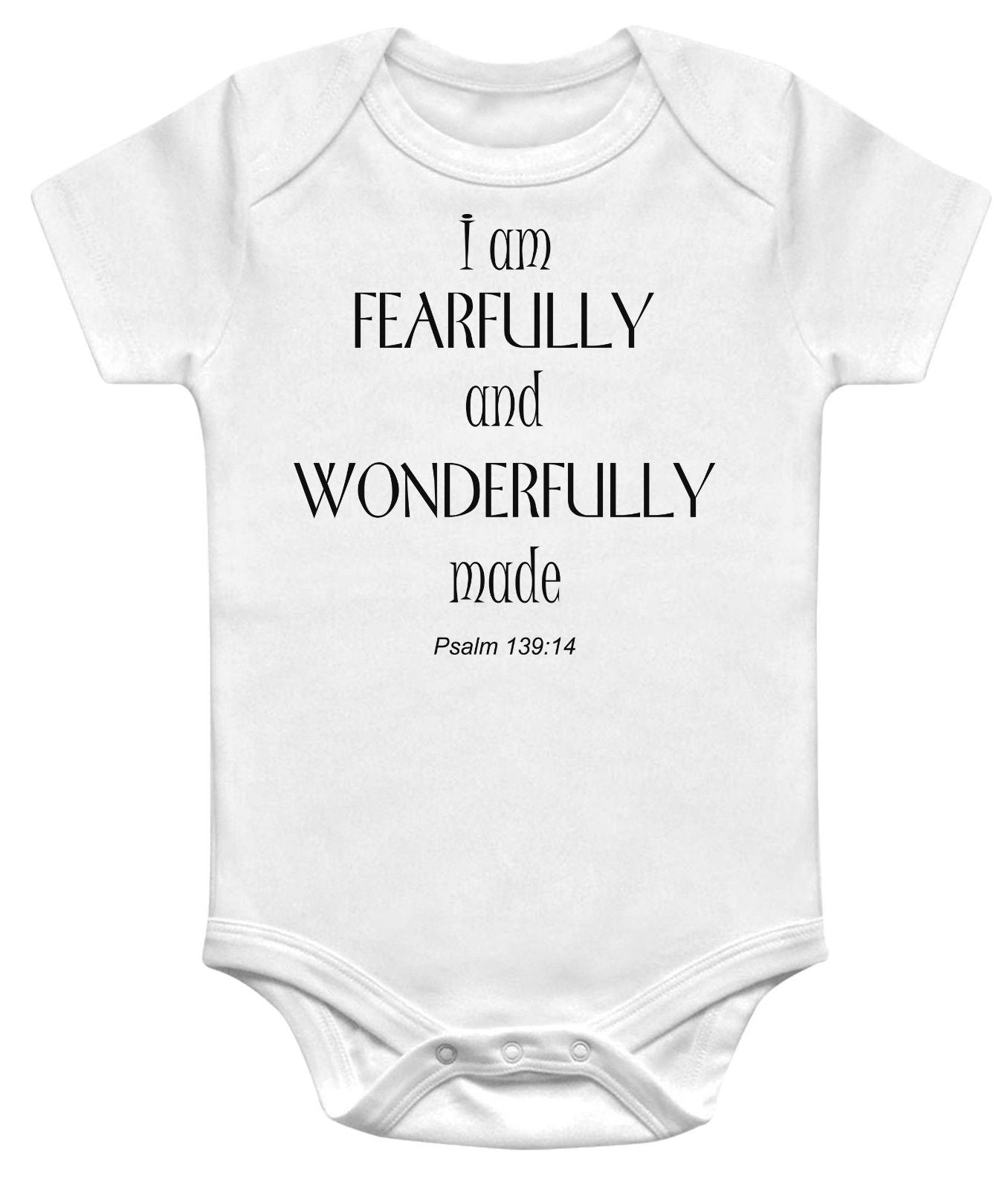 I am Fearfully And Wonderfully Made Psalm Christian Baby Bodysuit