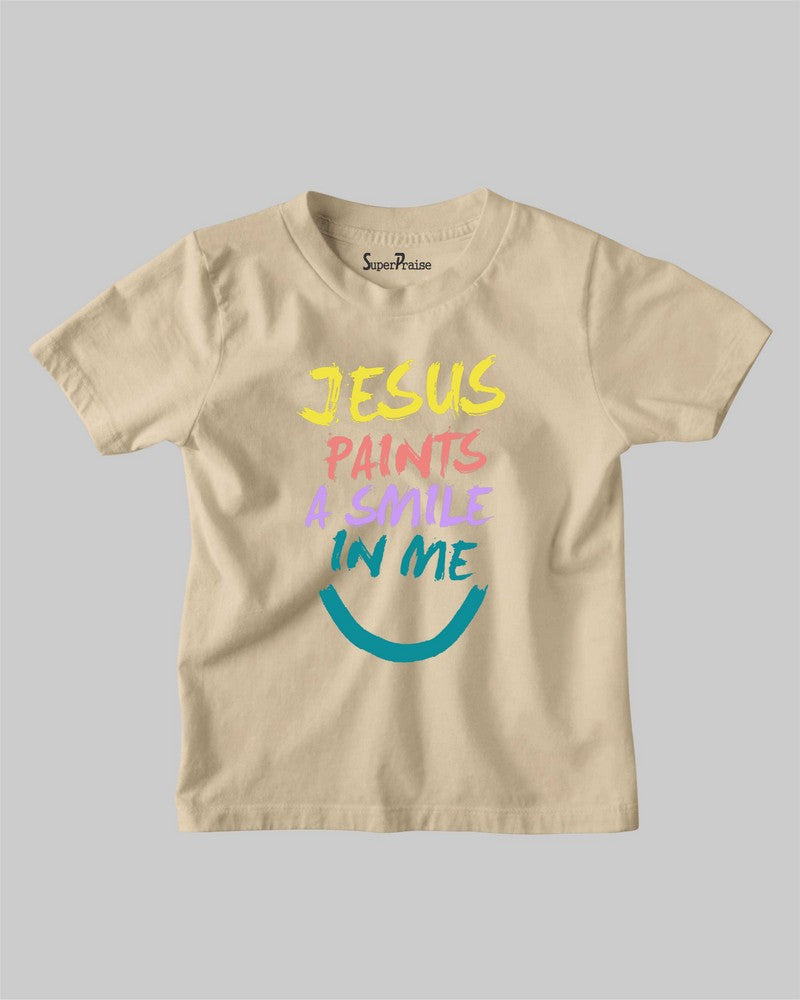 Jesus Paints A Smile In Me Jesus Faith Grace Christian Kids T Shirt