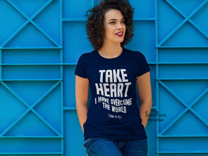 Christian Women T shirt Take Heart Hope God Peace Bible Teachings