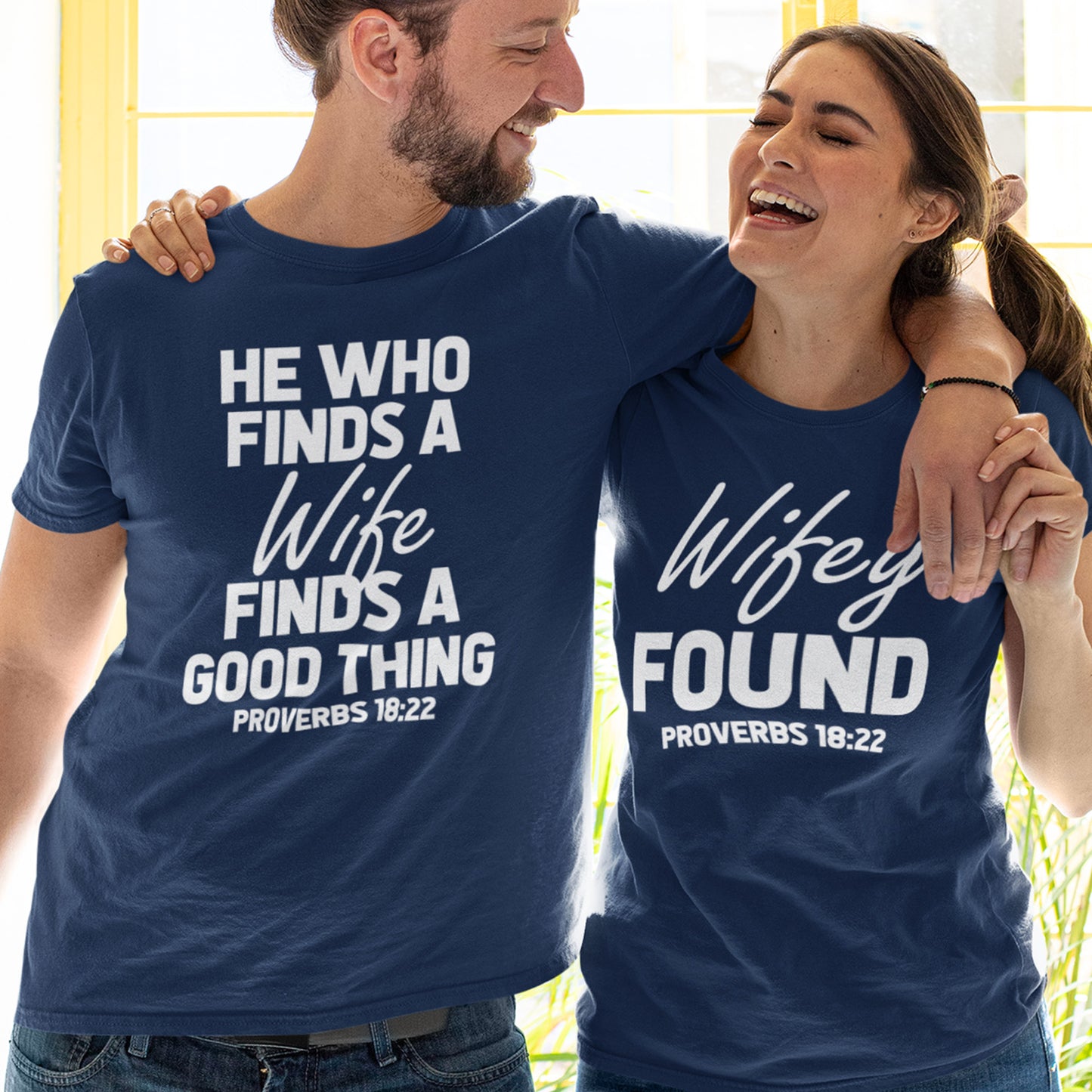 Wifey Hubby Proverbs Couple T Shirt Christian Wedding Party Shirts