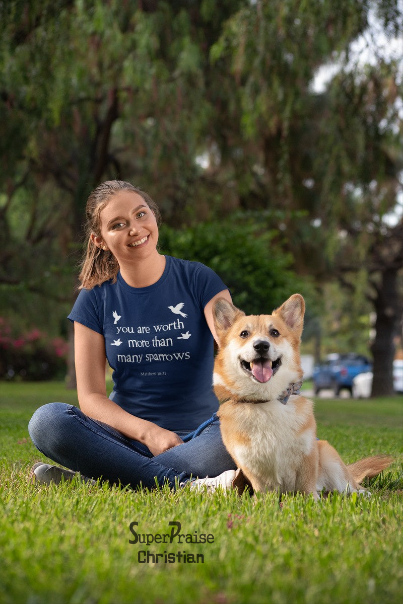 Christian Women T shirt Worth More Ladies tee