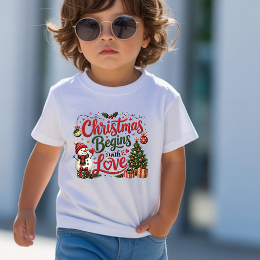 Christian Christmas Begins With Love T Shirts