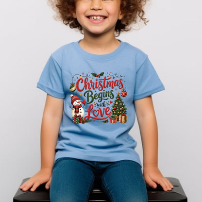 Christian Christmas Begins With Love T Shirts