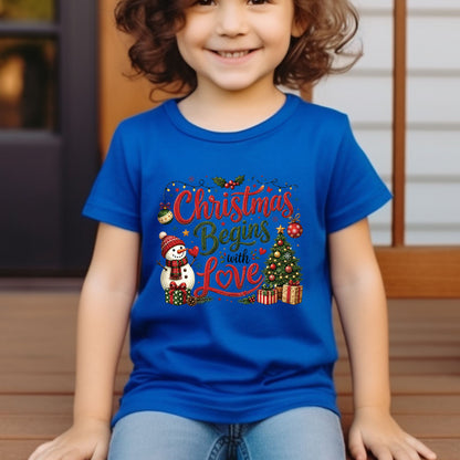 Christian Christmas Begins With Love T Shirts