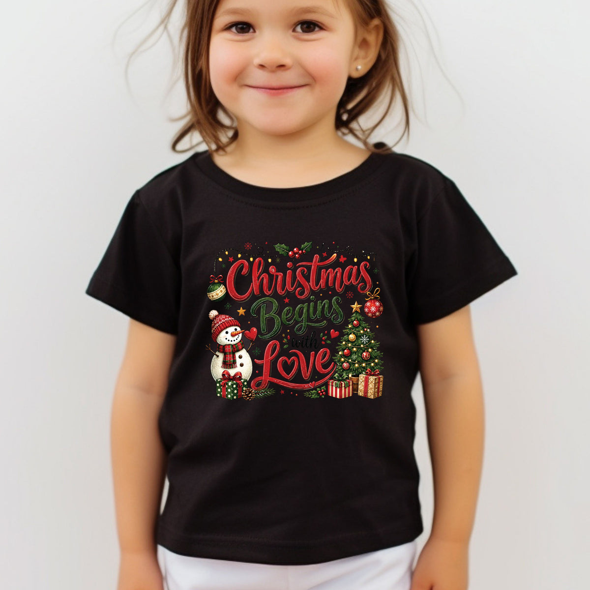 Christian Christmas Begins With Love T Shirts