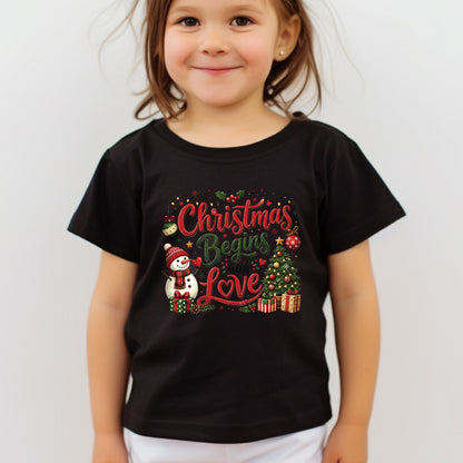 Christian Christmas Begins With Love T Shirts